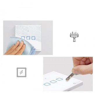 Sonoff T3EU3C-TX three-channel touch Wi-Fi wireless wall smart switches RF 433 MHz black (IM190314020)