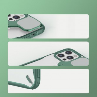 Nillkin Cyclops Case durable phone case with a camera cover and foldable kickstand iPhone 12 Pro / iPhone 12 green
