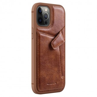 Nillkin Aoge Leather Case genuine leather protective wallet cover iPhone 12 Pro / iPhone 12 brown