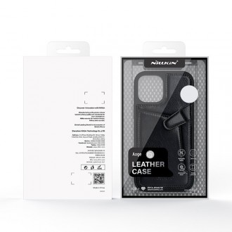 Nillkin Aoge Leather Case genuine leather protective wallet cover iPhone 12 Pro Max black