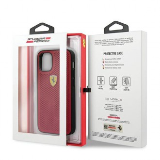 Ferrari FESPEHCP12SRE iPhone 12 mini 5,4&quot; červený/červený pevný obal On Track Perforated