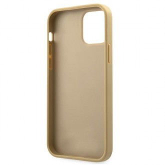 Guess GUHCP12SPUVQTMLBE iPhone 12 mini 5,4&quot; zlatý/zlatý pevný obal V-Quilted Collection