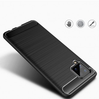 Carbon Case Flexible Cover TPU Case for Samsung Galaxy A42 5G black