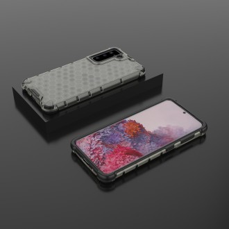 Honeycomb Case armor cover with TPU Bumper for Samsung Galaxy S21 5G black
