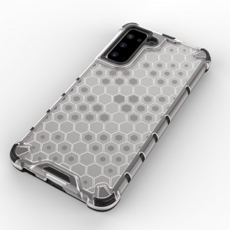 Honeycomb Case armor cover with TPU Bumper for Samsung Galaxy S21 5G blue