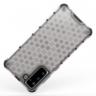 Honeycomb Case armor cover with TPU Bumper for Samsung Galaxy S21 5G blue