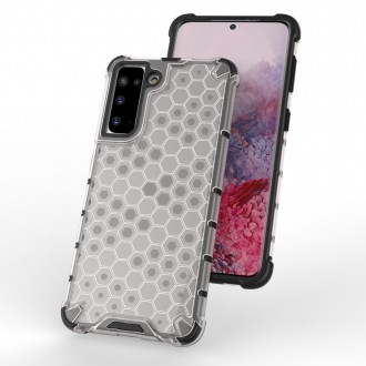 Honeycomb Case armor cover with TPU Bumper for Samsung Galaxy S21 5G blue