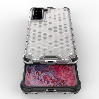 Honeycomb Case armor cover with TPU Bumper for Samsung Galaxy S21 5G blue