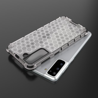 Honeycomb Case armor cover with TPU Bumper for Samsung Galaxy S21 5G transparent
