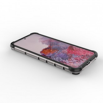 Honeycomb Case armor cover with TPU Bumper for Samsung Galaxy S21 5G transparent
