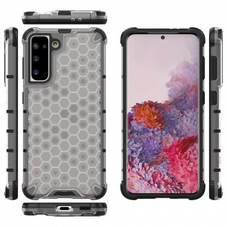 Honeycomb Case armor cover with TPU Bumper for Samsung Galaxy S21 5G transparent