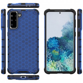 Honeycomb Case armor cover with TPU Bumper for Samsung Galaxy S21+ 5G (S21 Plus 5G) blue