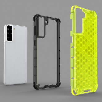 Honeycomb Case armor cover with TPU Bumper for Samsung Galaxy S21+ 5G (S21 Plus 5G) transparent