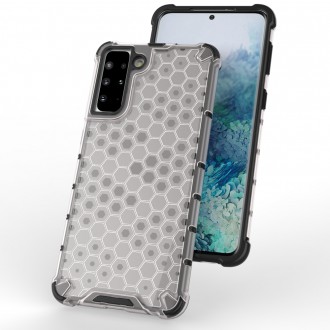 Honeycomb Case armor cover with TPU Bumper for Samsung Galaxy S21+ 5G (S21 Plus 5G) transparent