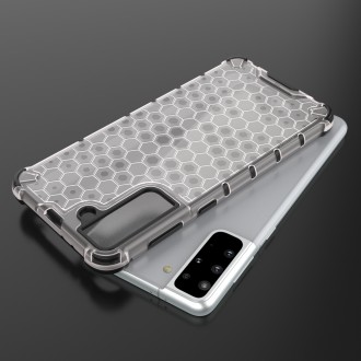 Honeycomb Case armor cover with TPU Bumper for Samsung Galaxy S21+ 5G (S21 Plus 5G) transparent