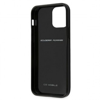 Ferrari FERCAHCP12SBK iPhone 12 mini 5,4&quot; černý/černý pevný obal On Track Real Carbon