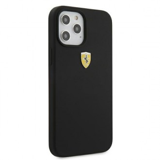 Ferrari FESSIHCP12LBK iPhone 12 Pro Max 6,7&quot; černo/černé pevné pouzdro On Track silikonové