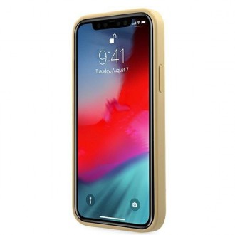 Guess GUHCP12LPUILGLG iPhone 12 Pro Max 6,7&quot; zlatý/zlatý pevný obal Iridescent Love Script Gold Logo