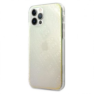 Guess GUHCP12M3D4GIRBL iPhone 12/12 Pro 6,1&quot; iridescentní/duhovkové pevné pouzdro 4G 3D Pattern Collection