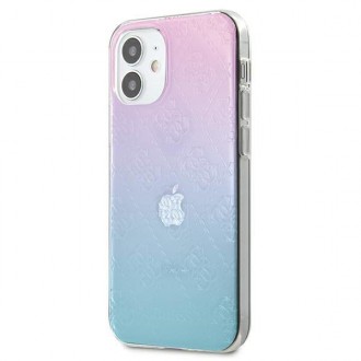 Guess GUHCP12S3D4GGBP iPhone 12 mini 5,4&quot; modro-růžový/modro-růžový pevný obal 4G 3D Pattern Collection