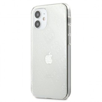 Guess GUHCP12S3D4GTR iPhone 12 mini 5,4&quot; průhledné pevné pouzdro 4G 3D Pattern Collection