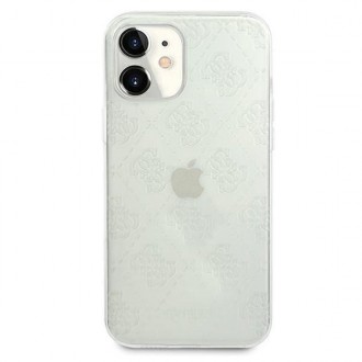 Guess GUHCP12S3D4GTR iPhone 12 mini 5,4&quot; průhledné pevné pouzdro 4G 3D Pattern Collection