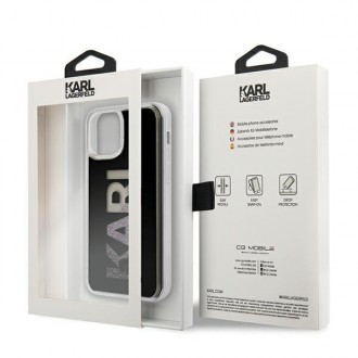 Karl Lagerfeld KLHCP12SKLMLBK iPhone 12 mini 5,4&quot; černý/černý pevný obal Karl Logo Glitter