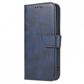 Magnet Case elegant bookcase type case with kickstand for iPhone 12 Pro / iPhone 12 blue