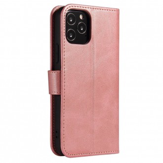 Magnet Case elegant bookcase type case with kickstand for iPhone 12 Pro / iPhone 12 pink