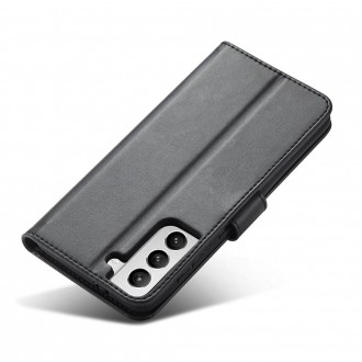 Magnet Case elegant bookcase type case with kickstand for Samsung Galaxy S21+ 5G (S21 Plus 5G) black