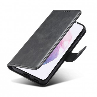 Magnet Case elegant bookcase type case with kickstand for Samsung Galaxy S21+ 5G (S21 Plus 5G) black