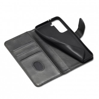 Magnet Case elegant bookcase type case with kickstand for Samsung Galaxy S21+ 5G (S21 Plus 5G) black