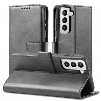 Magnet Case elegant bookcase type case with kickstand for Samsung Galaxy S21+ 5G (S21 Plus 5G) black