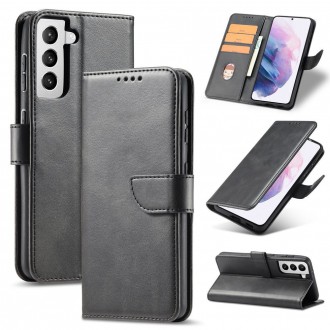Magnet Case elegant bookcase type case with kickstand for Samsung Galaxy S21+ 5G (S21 Plus 5G) black
