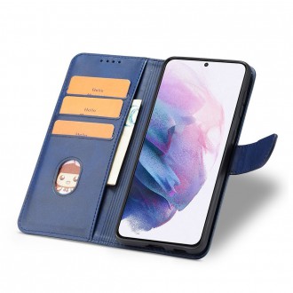 Magnet Case elegant bookcase type case with kickstand for Samsung Galaxy S21+ 5G (S21 Plus 5G) blue