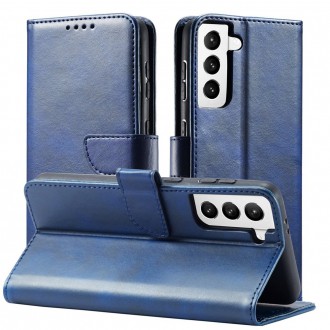 Magnet Case elegant bookcase type case with kickstand for Samsung Galaxy S21+ 5G (S21 Plus 5G) blue