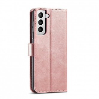 Magnet Case elegant bookcase type case with kickstand for Samsung Galaxy S21+ 5G (S21 Plus 5G) pink