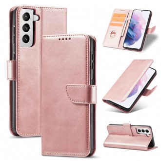 Magnet Case elegant bookcase type case with kickstand for Samsung Galaxy S21+ 5G (S21 Plus 5G) pink