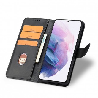Magnet Case elegant bookcase type case with kickstand for Samsung Galaxy S21 Ultra 5G black