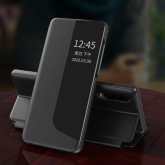 Eco Leather View Case elegant bookcase type case with kickstand for Huawei P Smart 2021 blue