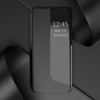 Eco Leather View Case elegant bookcase type case with kickstand for Huawei P Smart 2021 blue