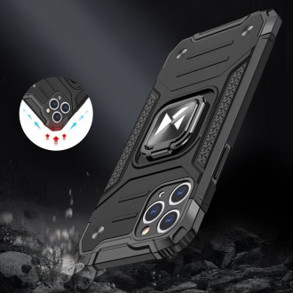 Wozinsky Ring Armor Case Kickstand Tough Rugged Cover for iPhone 11 Pro pink