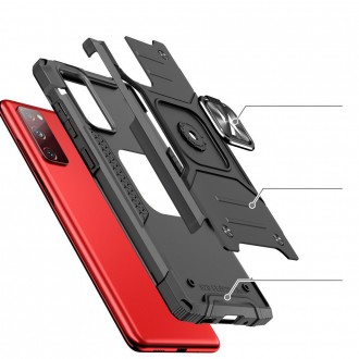 Wozinsky Ring Armor Case Kickstand Tough Rugged Cover for Samsung Galaxy S20 FE 5G black