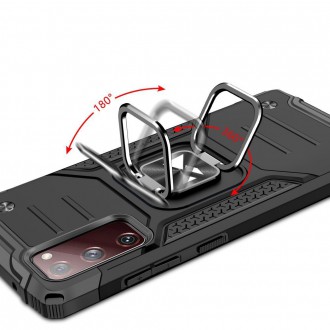 Wozinsky Ring Armor Case Kickstand Tough Rugged Cover for Samsung Galaxy S20 FE 5G black