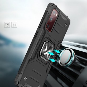 Wozinsky Ring Armor Case Kickstand Tough Rugged Cover for Samsung Galaxy S20 FE 5G black