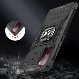 Wozinsky Ring Armor Case Kickstand Tough Rugged Cover for Samsung Galaxy S20 FE 5G black