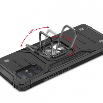 Wozinsky Ring Armor Case Kickstand Tough Rugged Cover for Samsung Galaxy A71 5G black