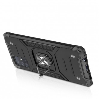 Wozinsky Ring Armor Case Kickstand Tough Rugged Cover for Samsung Galaxy A71 5G black