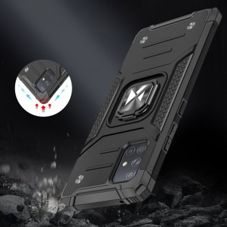 Wozinsky Ring Armor Case Kickstand Tough Rugged Cover for Samsung Galaxy A71 5G silver