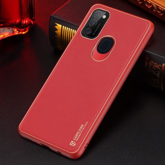 Dux Ducis Yolo elegant case made of soft TPU and PU leather for Samsung Galaxy M30s red
